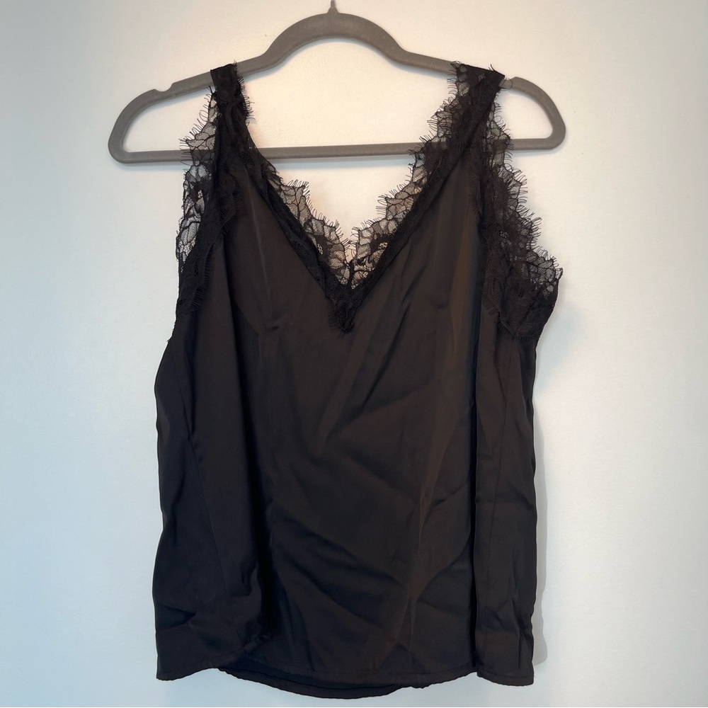Black silk lace top- size M / worn once